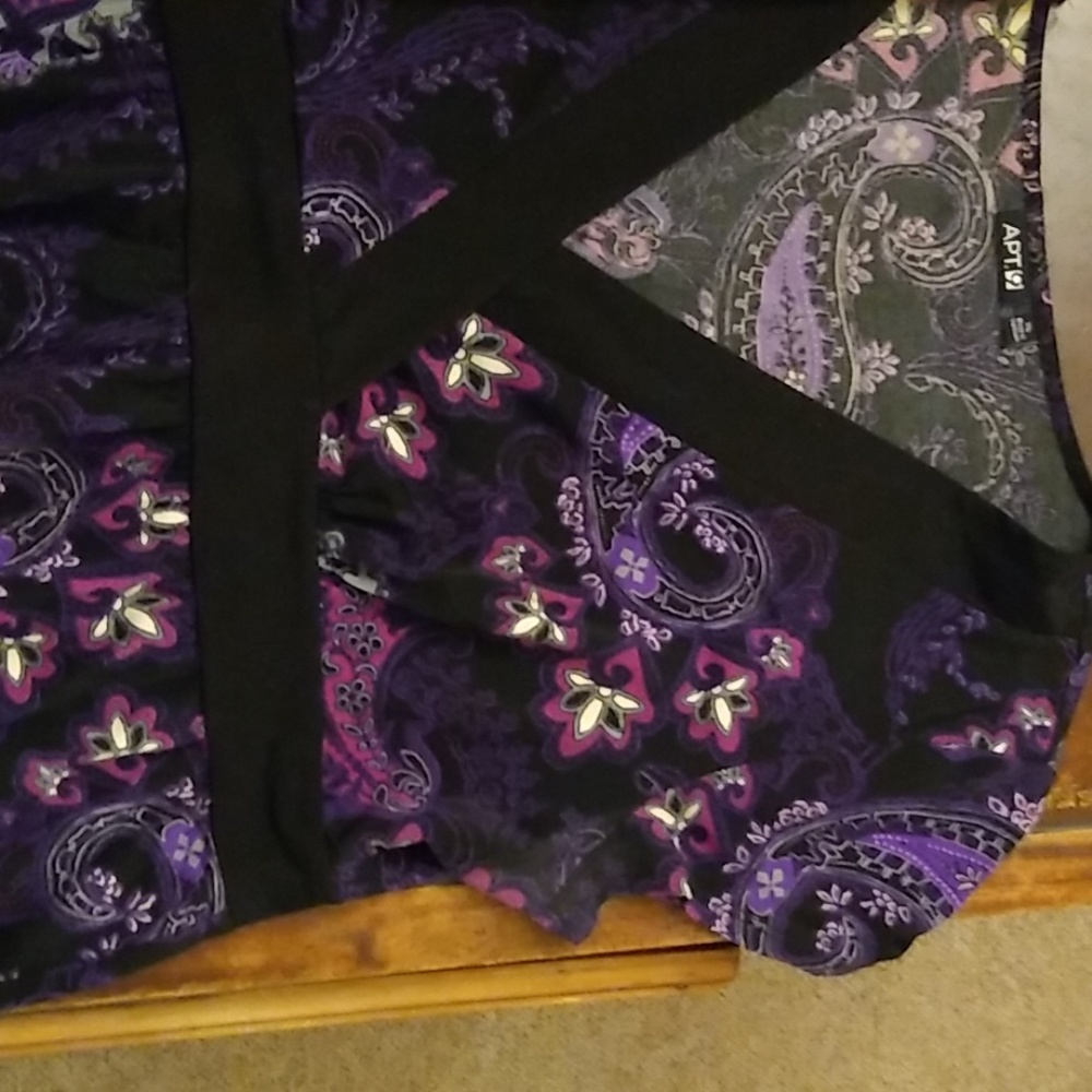 Apt 9 XL Purple & Fuschia Faux Wrap Paisley Top